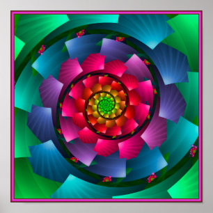 Rainbow Färg Vortex Poster