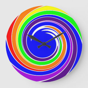 Rainbow Färg wall Clock Stor Klocka