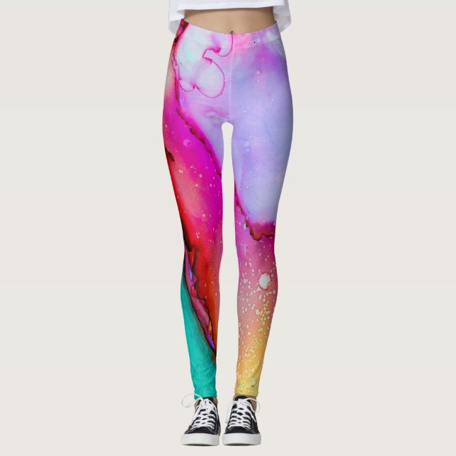 Rainbow Färg Woman Leggings (Framsida)