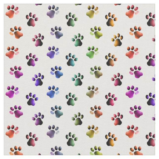Rainbow Färgad Animal Cat Hund Fabric Tyg (Närbild)