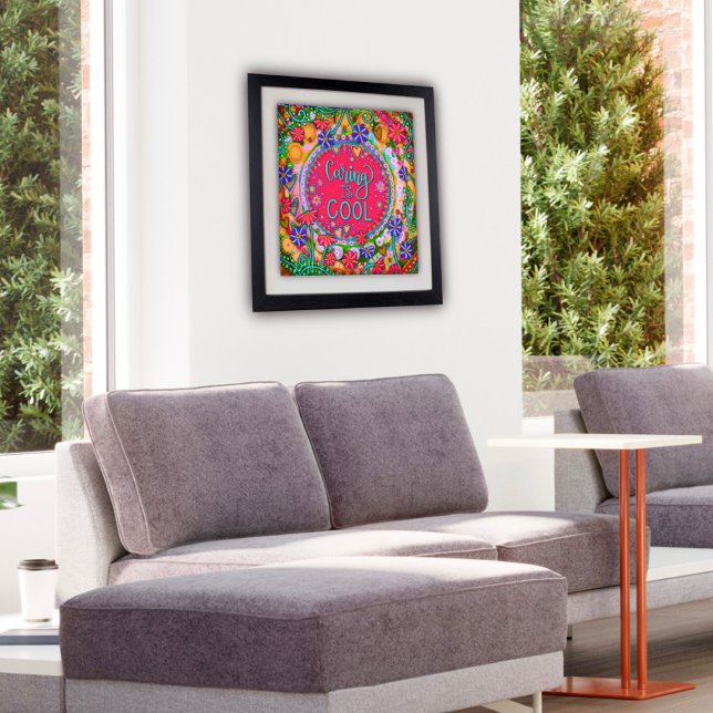 Rainbow Färgad "Caring is Coola" Lärarskola Poster (Skapare uppladdad)