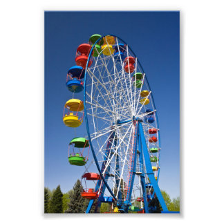 Rainbow Färgad Ferris Wheel Fototryck