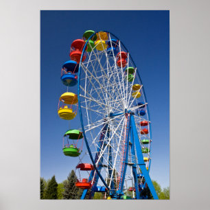 Rainbow Färgad Ferris Wheel Poster