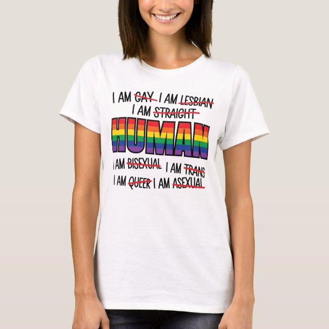 RAINBOW FÄRGAD GAY PRIDE SAYING T SHIRT (Framsida)