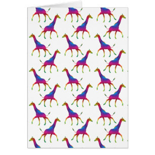 Rainbow Färgad Giraffe Hälsningskort