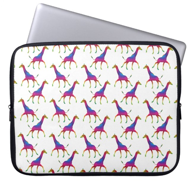 Rainbow Färgad Giraffe Laptop Fodral (Framsidan)