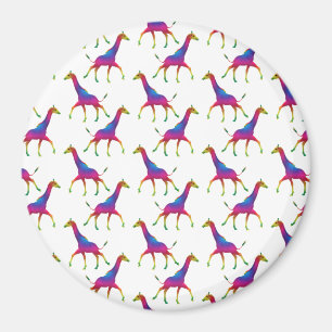 Rainbow Färgad Giraffe Magnet