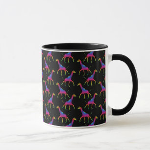 Rainbow Färgad Giraffe Mugg