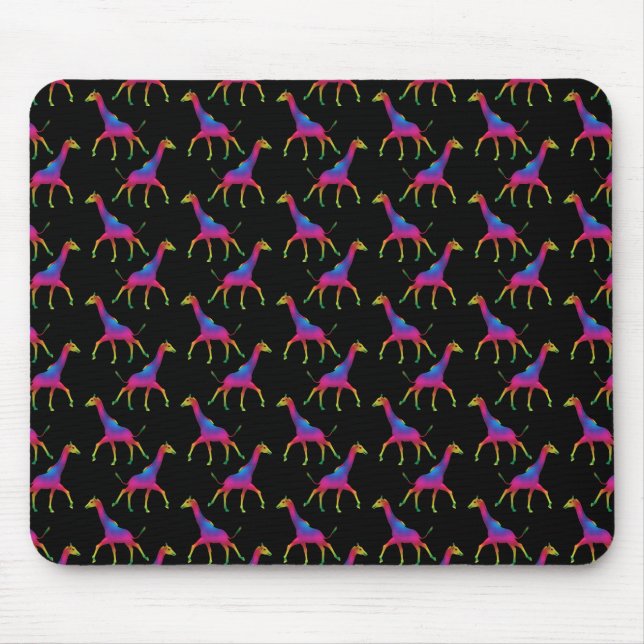 Rainbow Färgad Giraffe Musmatta (Framsidan)