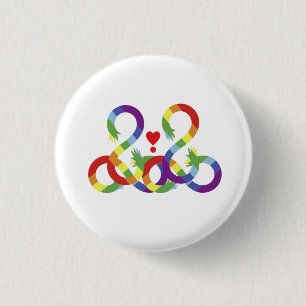 Rainbow, färgad händer. Pin Knapp