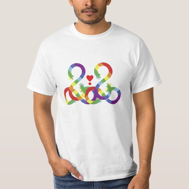 Rainbow, färgad händer. T-Shirt (Framsida)