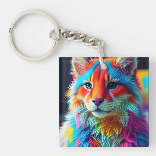 Rainbow Färgad Hårig Cat-68587 (Framsidan)