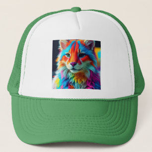 Rainbow Färgad Hårig Cat-68587 Keps