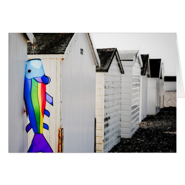 Rainbow Färgad Kite Hälsningskort (Framsidan Horizontal)