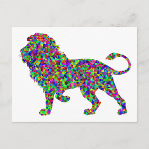 Rainbow Färgad Lejon Prismatic Art Vykort