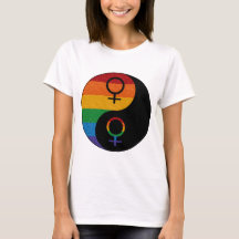 Rainbow Färgad Lesbisk Pride Yin och Yang