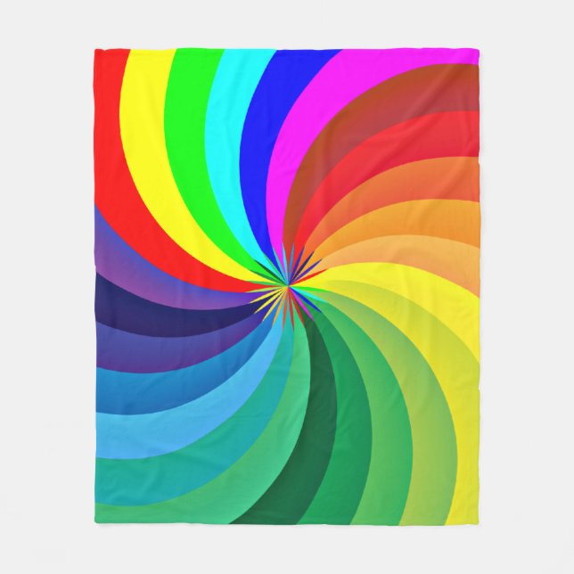 Rainbow Färgad Mandala-46556 Fleecefilt (Framsidan)
