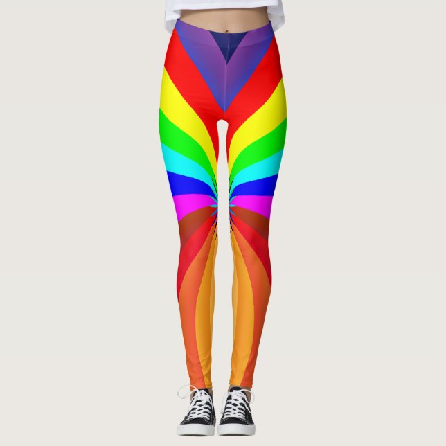Rainbow Färgad Mandala-46556 Leggings (Framsida)