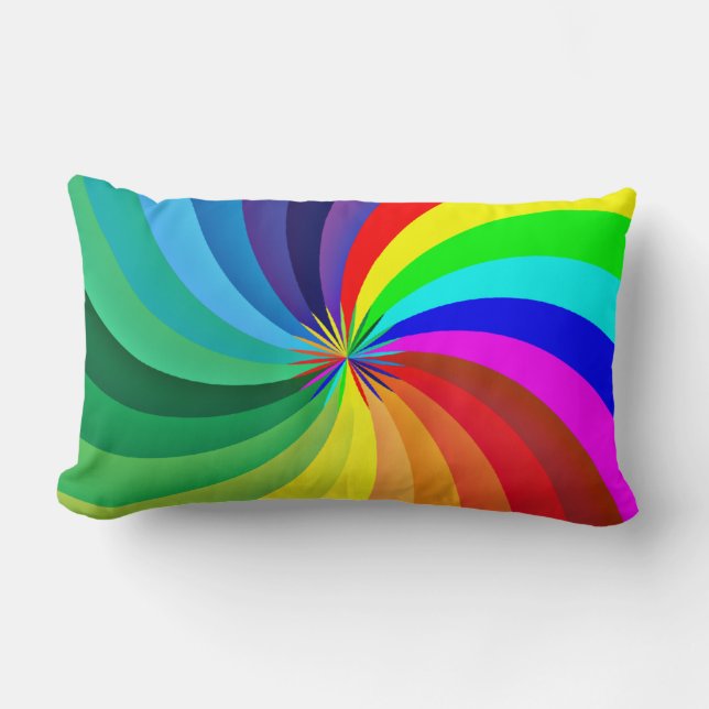 Rainbow Färgad Mandala-46556 Lumbarkudde (Framsida)