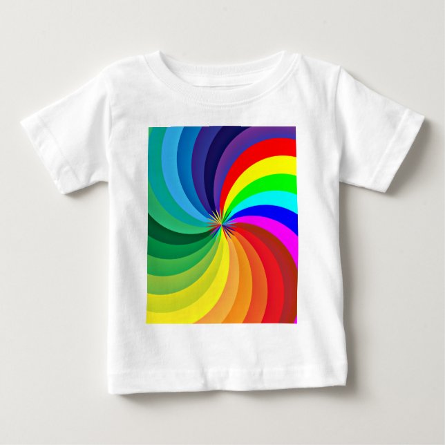 Rainbow Färgad Mandala-46556 T Shirt (Framsida)