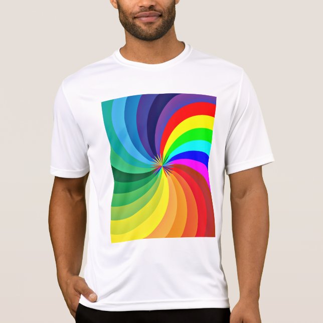 Rainbow Färgad Mandala-46556 T Shirt (Framsida)