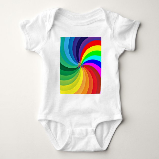 Rainbow Färgad Mandala-46556 T Shirt (Framsida)