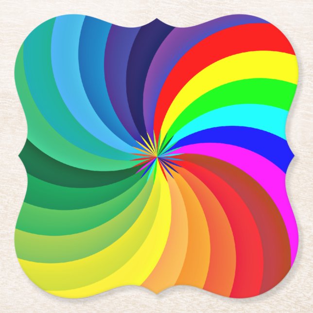 Rainbow Färgad Mandala-46556 Underlägg Papper (Framsida)