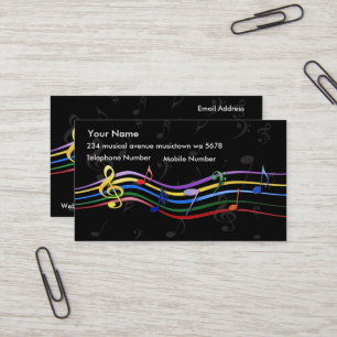 Rainbow Färgad Musik noter Visitkort