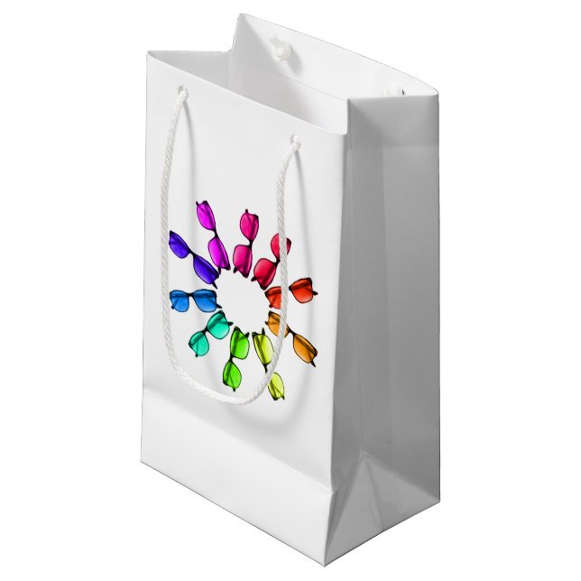 Rainbow Färgad Öga Glass Gift Bag (Framsidan Vinklad)
