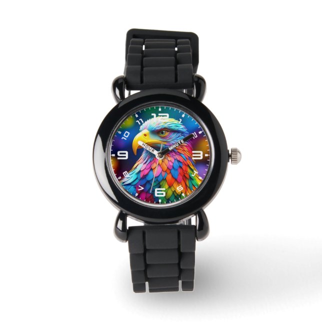 Rainbow Färgad Örn-654568 Armbandsur (Framsida)