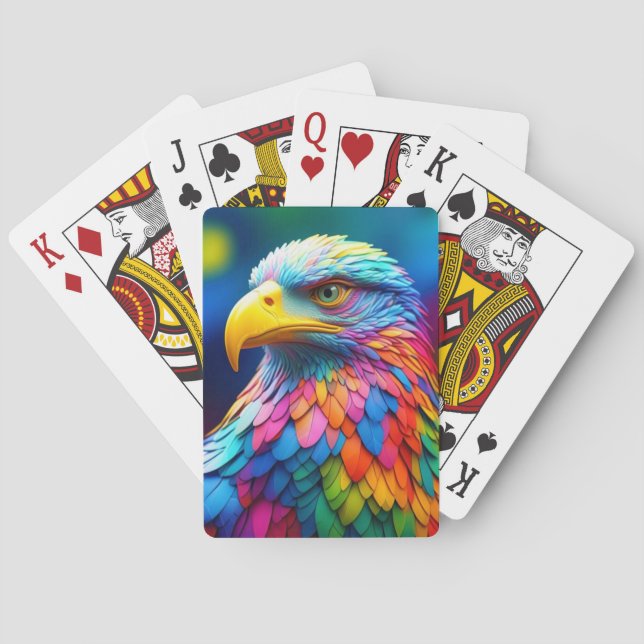 Rainbow Färgad Örn-65456 Casinokort (Baksidan)