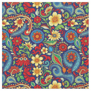 Rainbow färgad Paisley Tyg