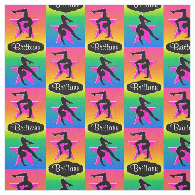 RAINBOW FÄRGAD PERSONLIG GYMNASTICS FABRIC TYG (Provkarta)