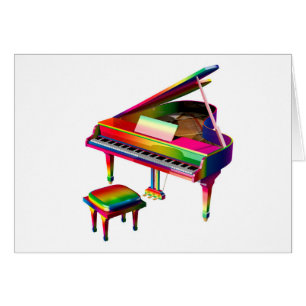 Rainbow Färgad Piano OBS Kort