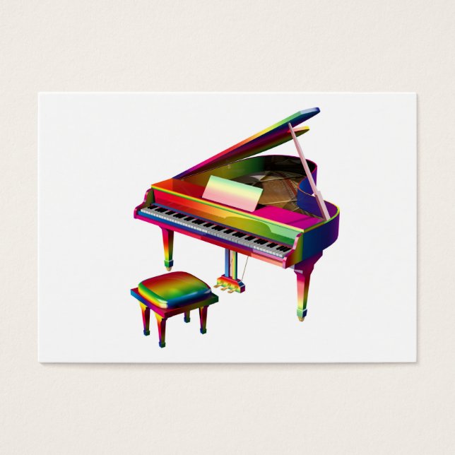 Rainbow Färgad Piano Visitkort (Framsidan)