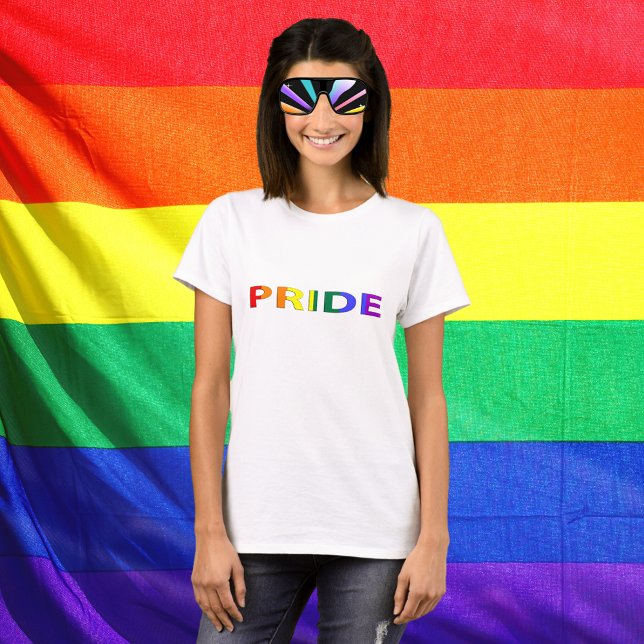 Rainbow Färgad Pride Ord T Shirt (Rainbow Colored Pride Word T-Shirt)