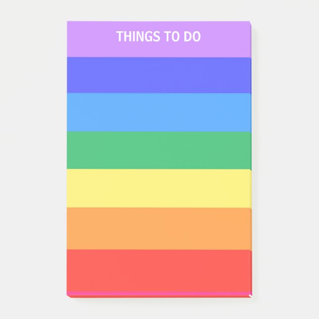 Rainbow Färgad Rand Sak att göra Post-it Block (Framsida)