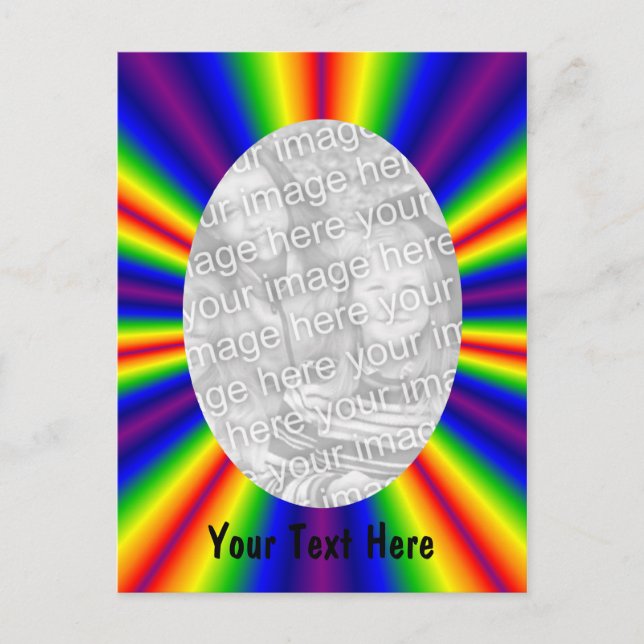 Rainbow Färgad Rays Photo Vykort (Framsida)