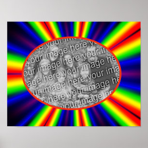 Rainbow Färgad Rays Ram Skapar ditt eget foto Poster