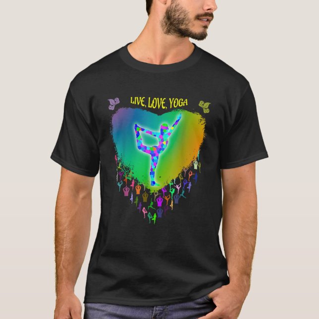 Rainbow Färgad Stached Glass Mönster T Shirt (Framsida)