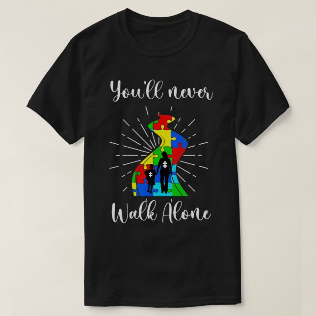 Rainbow färgad street Autism Awareness T Shirt (Design framsida)