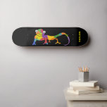 Rainbow Färgad Tecknad Chameleon Personlig Mini Skateboard Bräda 18,5 Cm<br><div class="desc">Skateboard är redot för personlig med namn eller annan anpassningsbar. Den har en skarp tecknad av färgaden som illustrerar en kameleon som står mot en svart bakgrund med texten i fetstilt grön text.</div>