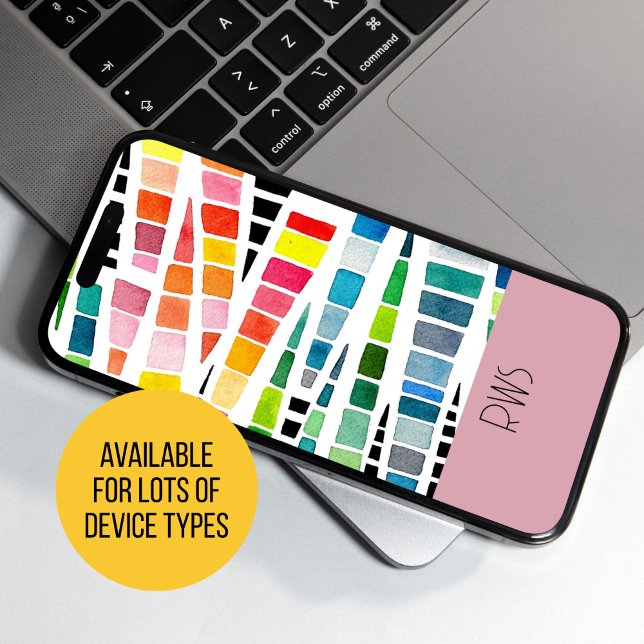 Rainbow Färgad Watercolor Mosaic Abstrakt (Geometric Mosaic Watercolor Phone case)