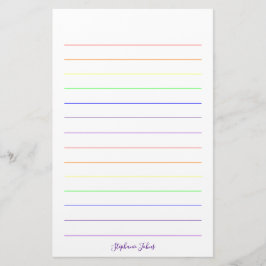 Rainbow Färger Colorent Söt Cute Monogram Namn Brevpapper