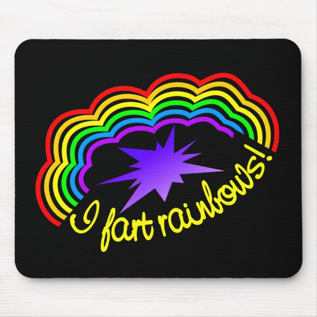 Rainbow Farts moussepad Musmatta (Framsidan)