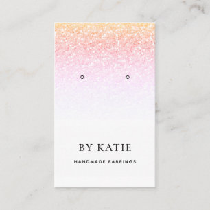 Rainbow Faux Glitter Earring Visning Card Visitkort