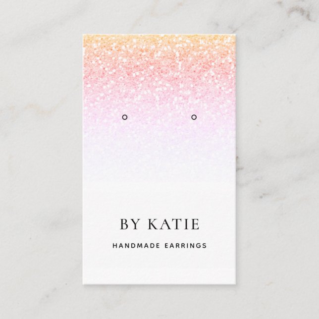 Rainbow Faux Glitter Earring Visning Card Visitkort (Framsida)