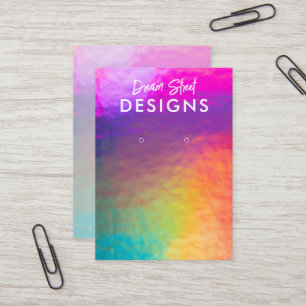 Rainbow Faux Holo Earring Visning Card Visitkort
