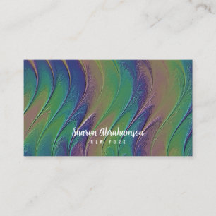 Rainbow Faux Iridescent Opal Background Visitkort