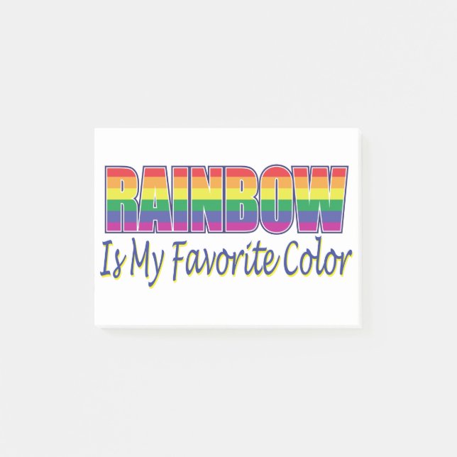 Rainbow-Favorite-Färg Post-it Block (Framsida)